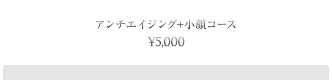 アンチエイジング+小顔コース ¥5,000